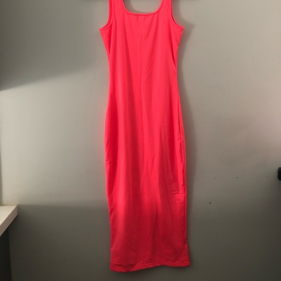 Neon Pink Maxi Dress (S) - Picture 2 of 2